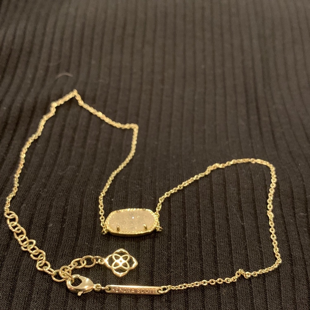 Kendra Scott Elisa white drusy necklace